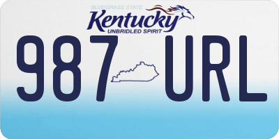 KY license plate 987URL