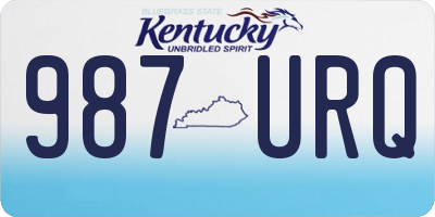 KY license plate 987URQ