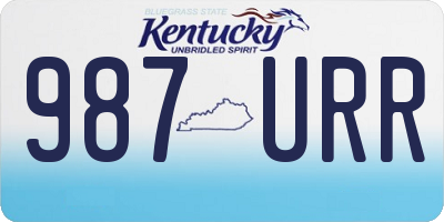 KY license plate 987URR