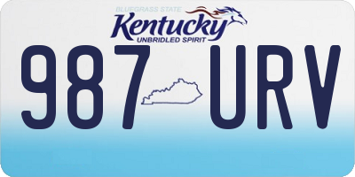 KY license plate 987URV