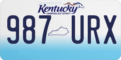 KY license plate 987URX