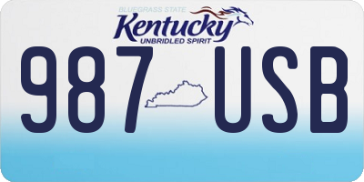KY license plate 987USB