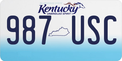 KY license plate 987USC