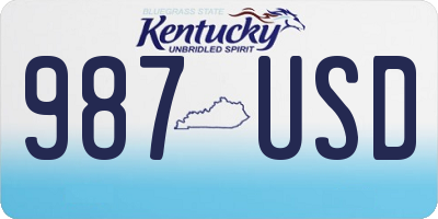 KY license plate 987USD
