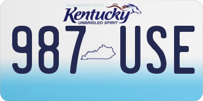 KY license plate 987USE