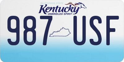 KY license plate 987USF