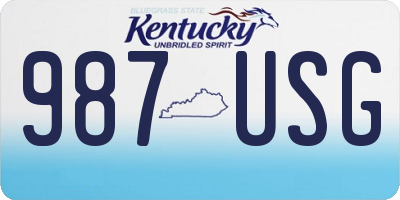 KY license plate 987USG