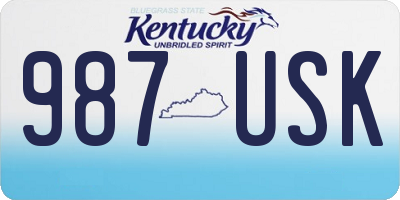 KY license plate 987USK