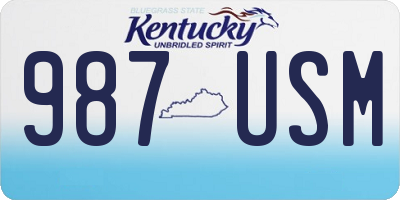 KY license plate 987USM