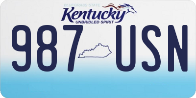 KY license plate 987USN