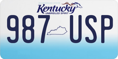 KY license plate 987USP