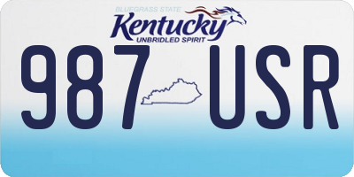 KY license plate 987USR