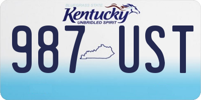 KY license plate 987UST