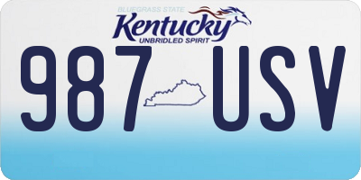 KY license plate 987USV