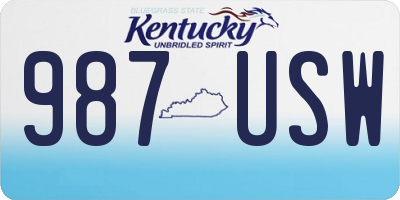 KY license plate 987USW