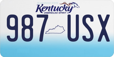 KY license plate 987USX