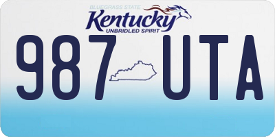 KY license plate 987UTA