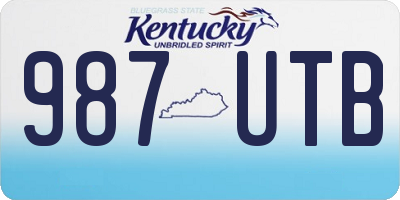 KY license plate 987UTB