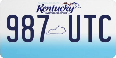KY license plate 987UTC