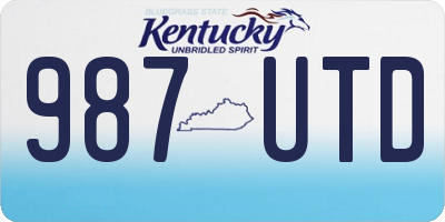 KY license plate 987UTD
