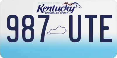 KY license plate 987UTE