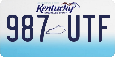 KY license plate 987UTF