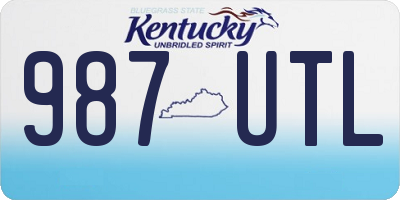 KY license plate 987UTL