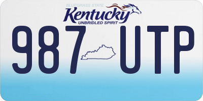 KY license plate 987UTP