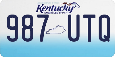 KY license plate 987UTQ