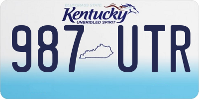 KY license plate 987UTR