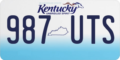 KY license plate 987UTS