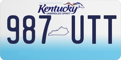 KY license plate 987UTT