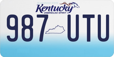 KY license plate 987UTU