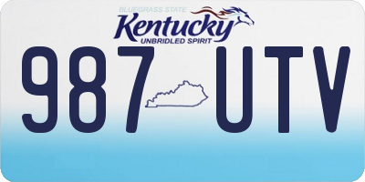 KY license plate 987UTV