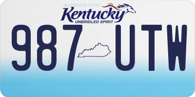 KY license plate 987UTW