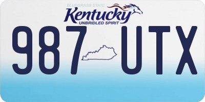 KY license plate 987UTX