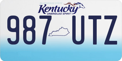 KY license plate 987UTZ