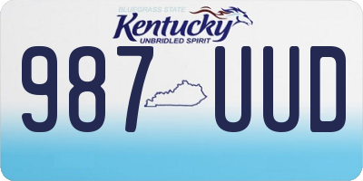 KY license plate 987UUD