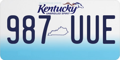 KY license plate 987UUE
