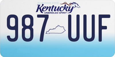 KY license plate 987UUF