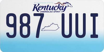 KY license plate 987UUI
