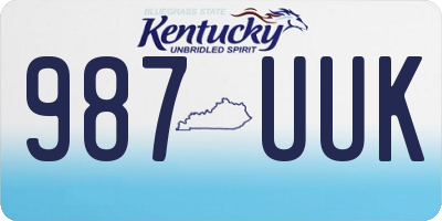 KY license plate 987UUK