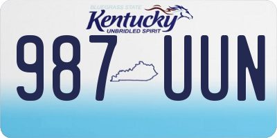 KY license plate 987UUN