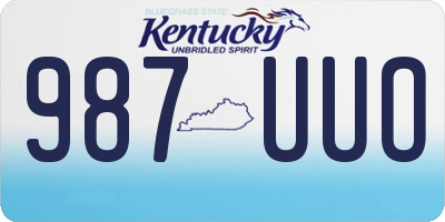 KY license plate 987UUO