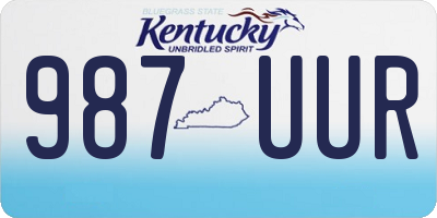 KY license plate 987UUR