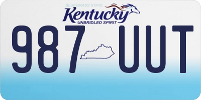 KY license plate 987UUT