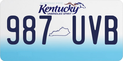 KY license plate 987UVB