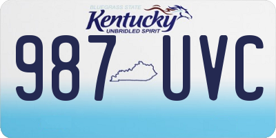 KY license plate 987UVC