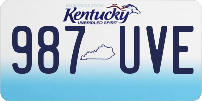 KY license plate 987UVE