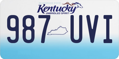 KY license plate 987UVI